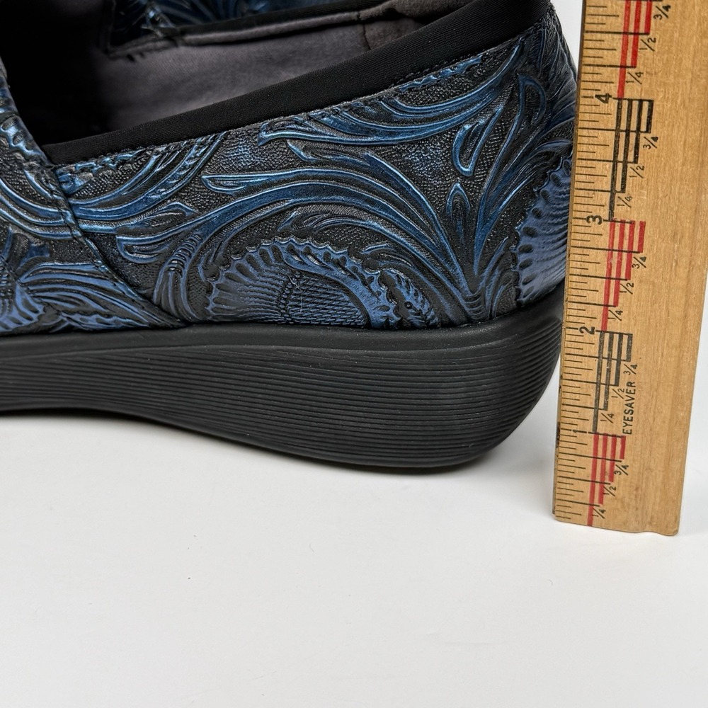 SoftWalk Clogs Blue Black Floral Embossed Nurse Healthcare Chef Women 7.5 - Picture 3 of 8